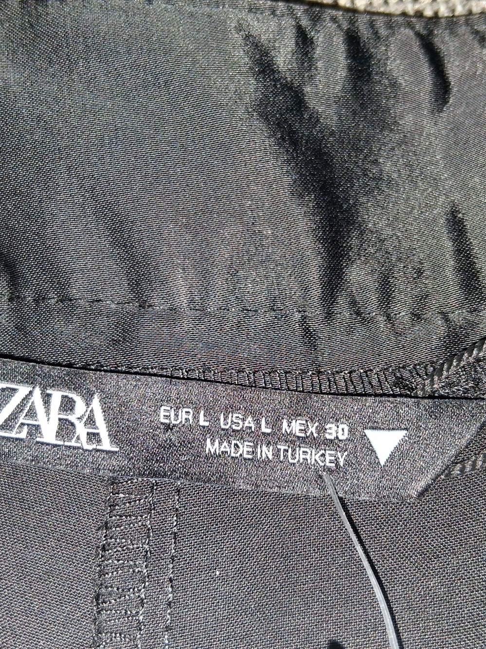 Zara Black Women's Satin Like Cargo  Pants with Left Side Cut Out - Picture 2 of 8